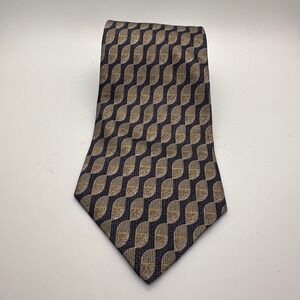 Tiziano Milano Italian 100% Silk Tie Geometric Pattern Designer Menswear Classic